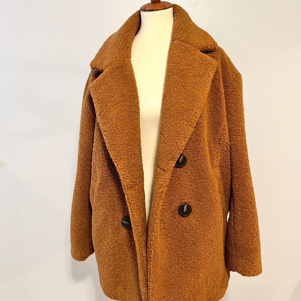 French Connection Sherpa Teddy Coat with Pockets